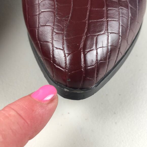 Bella-Vita Burgundy gold studded booties 8 - Picture 6 of 10